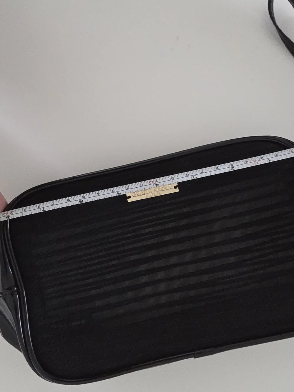 Giorgio Armani Men’s Black Textured Wallet with Gold Logo